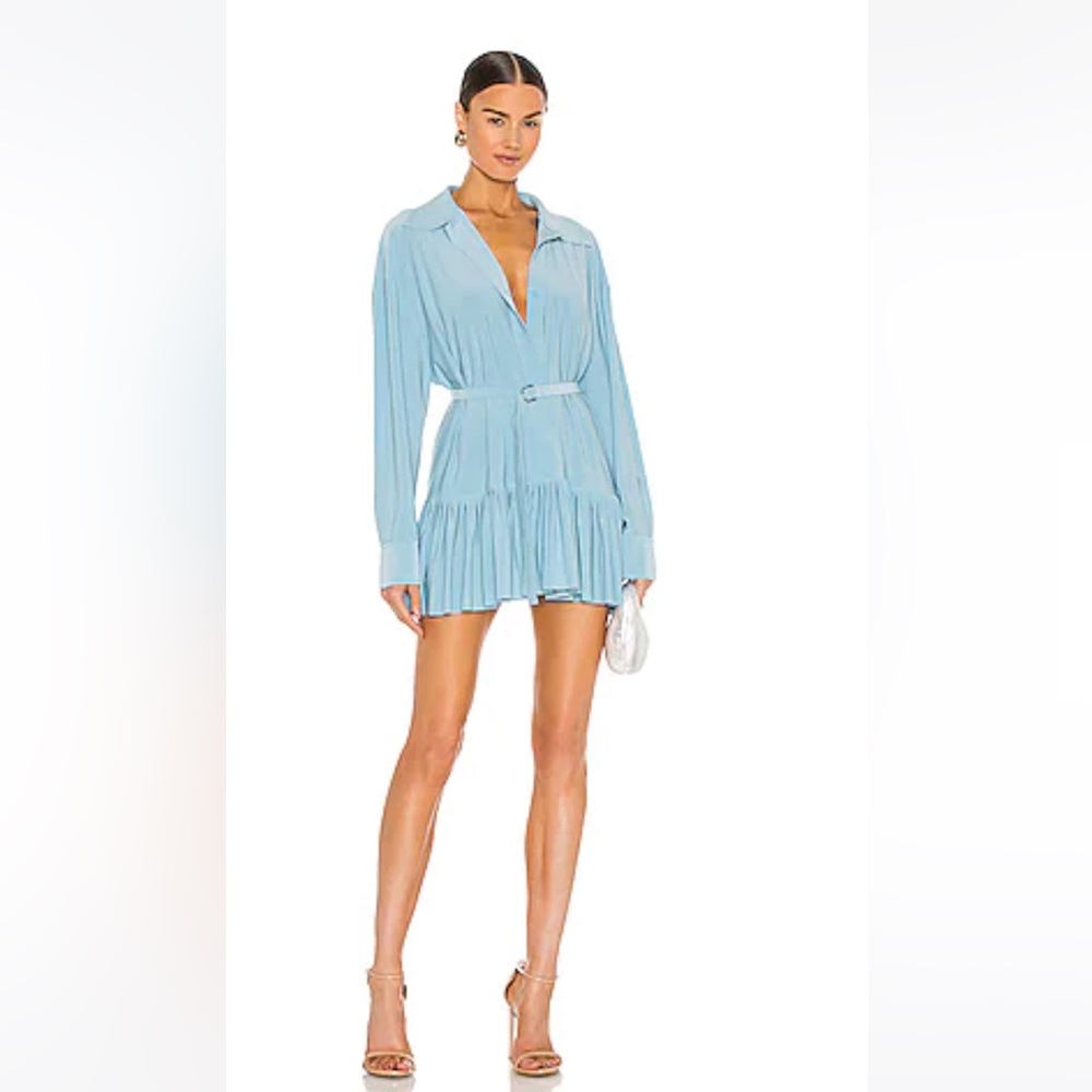 Revolve Oversized Boyfriend Shirt Dress in powder blue